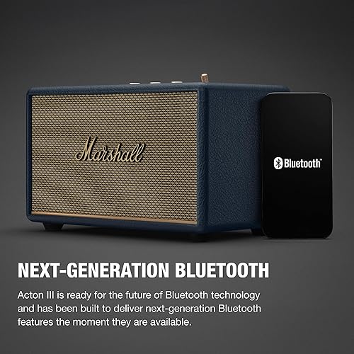 Miniatura 4 de Marshall Acton III - Altavoz Bluetooth para el hogar, sonido estéreo fuerte con controles de graves y agudos, alimentado por enchufe, entrada