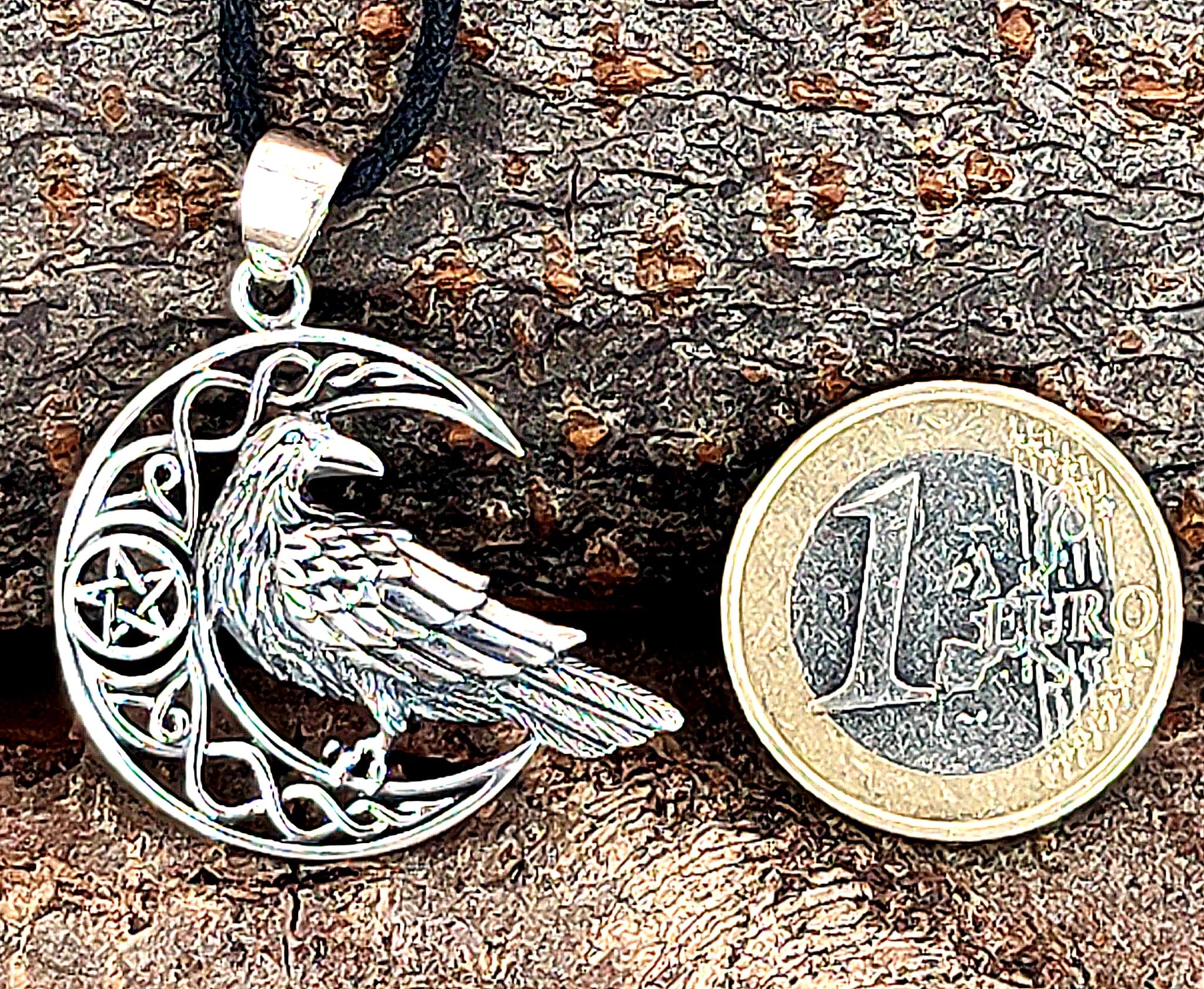 Kiss of Leather Anhänger Rabe im Mond aus 925 Silber Nr. 380