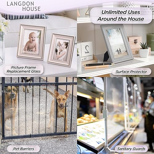 Miniatura 6 de Langdon House Paneles de vidrio de plástico flexible PET (4 x 6 x 0.03 pulgadas, transparente, paquete de 10), lámina delgada de plexiglás para