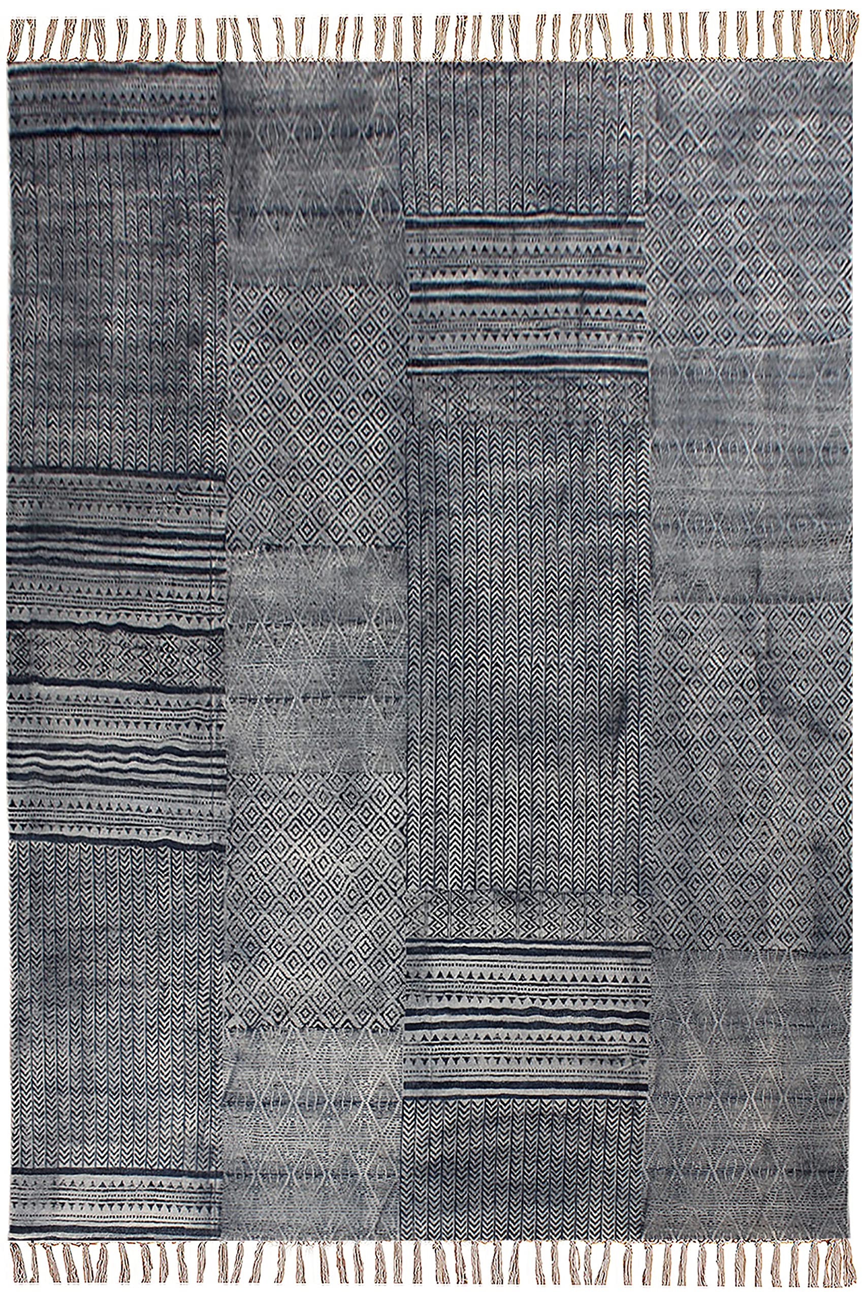 Tapis de couloir coton Kilim lavable et résistant 91x452cm