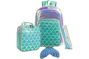 Meetbelify Mermaid Magic Sequin Backpack for Girls
