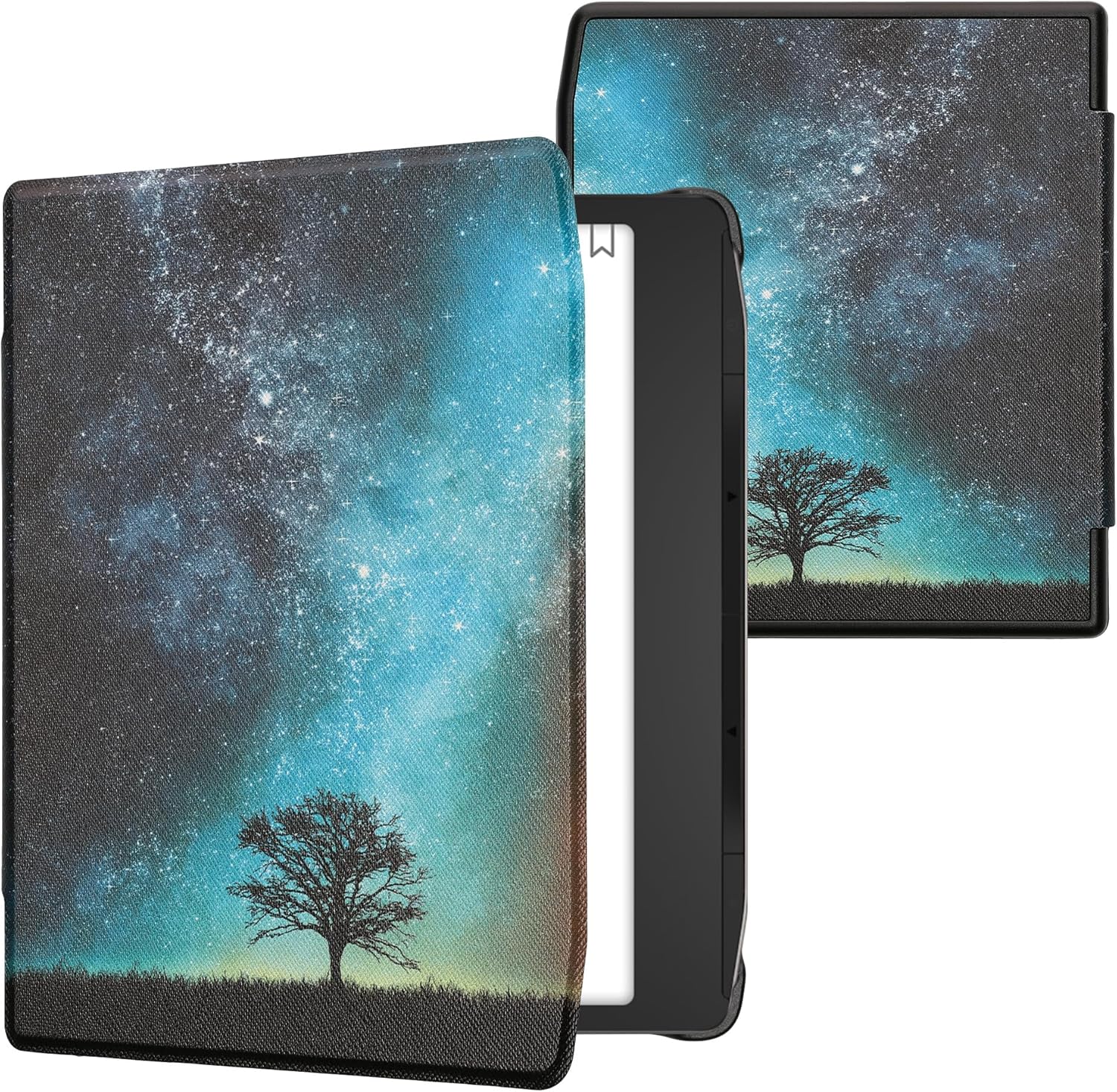 kwmobile Case Compatible with Pocketbook Era/Era Color Case – eReader Cover – Cosmic Nature Blue/Grey/Black