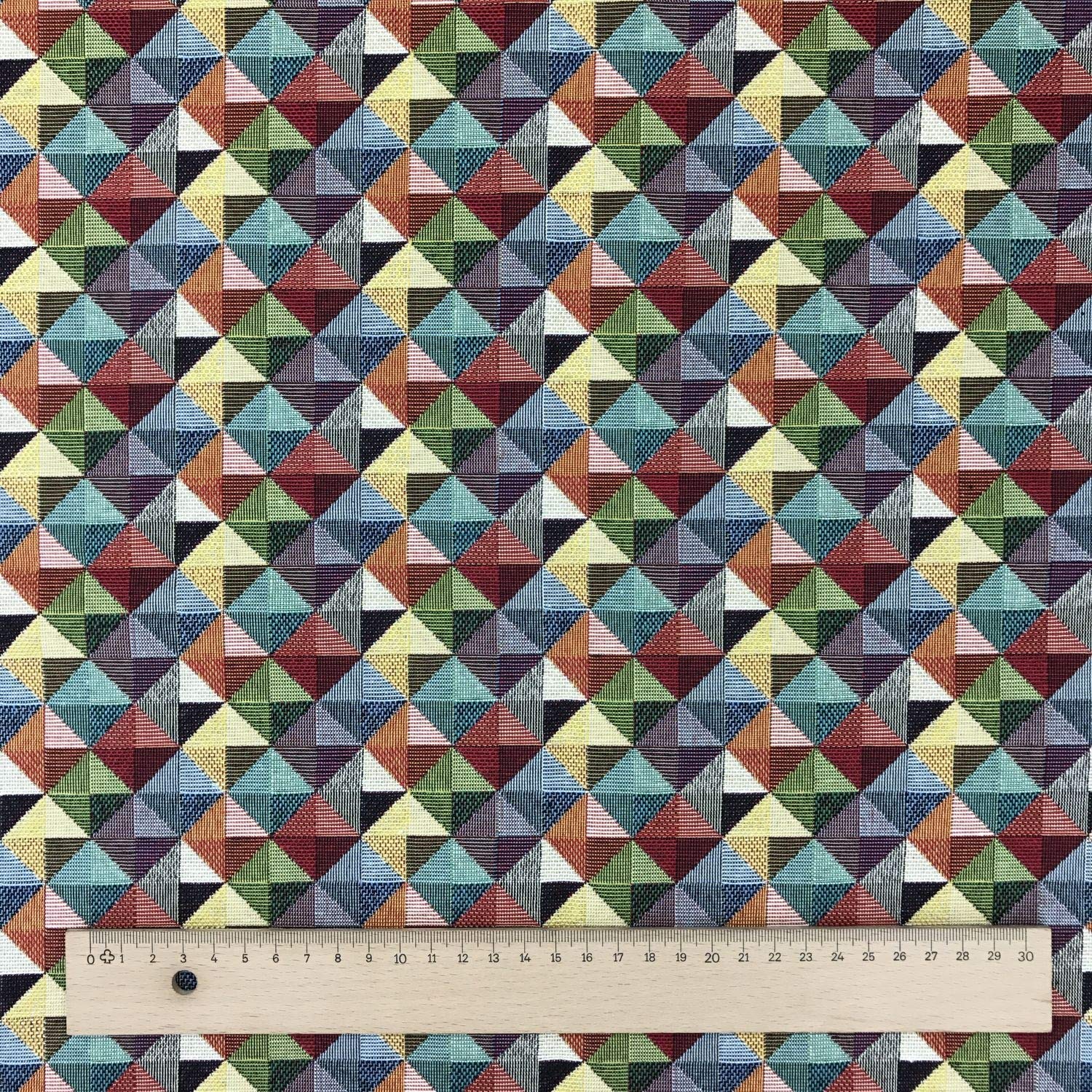 Thimbles Fabrics | New World Tapestry Multicoloured Little Holland Fabric Designer Heavyweight Woven Tapestry Crafting Soft Furnishings Upholstery Fabric 140cm - Sold by The Half Metre