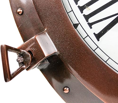 Miniatura 5 de Nagina International Ojo de buey de buey náutico de cobre antiguo de alta calidad  Auténticos espejos y ventanas de ojo de buey rústico (reloj, 12