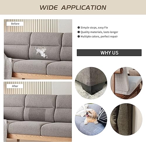 Miniatura 6 de KING MOUNTAIN Parches de reparación de lino fino, parches de tela de lino autoadhesivos, 8 x 11 pulgadas, 2 unidades, multicolor, se pueden utilizar