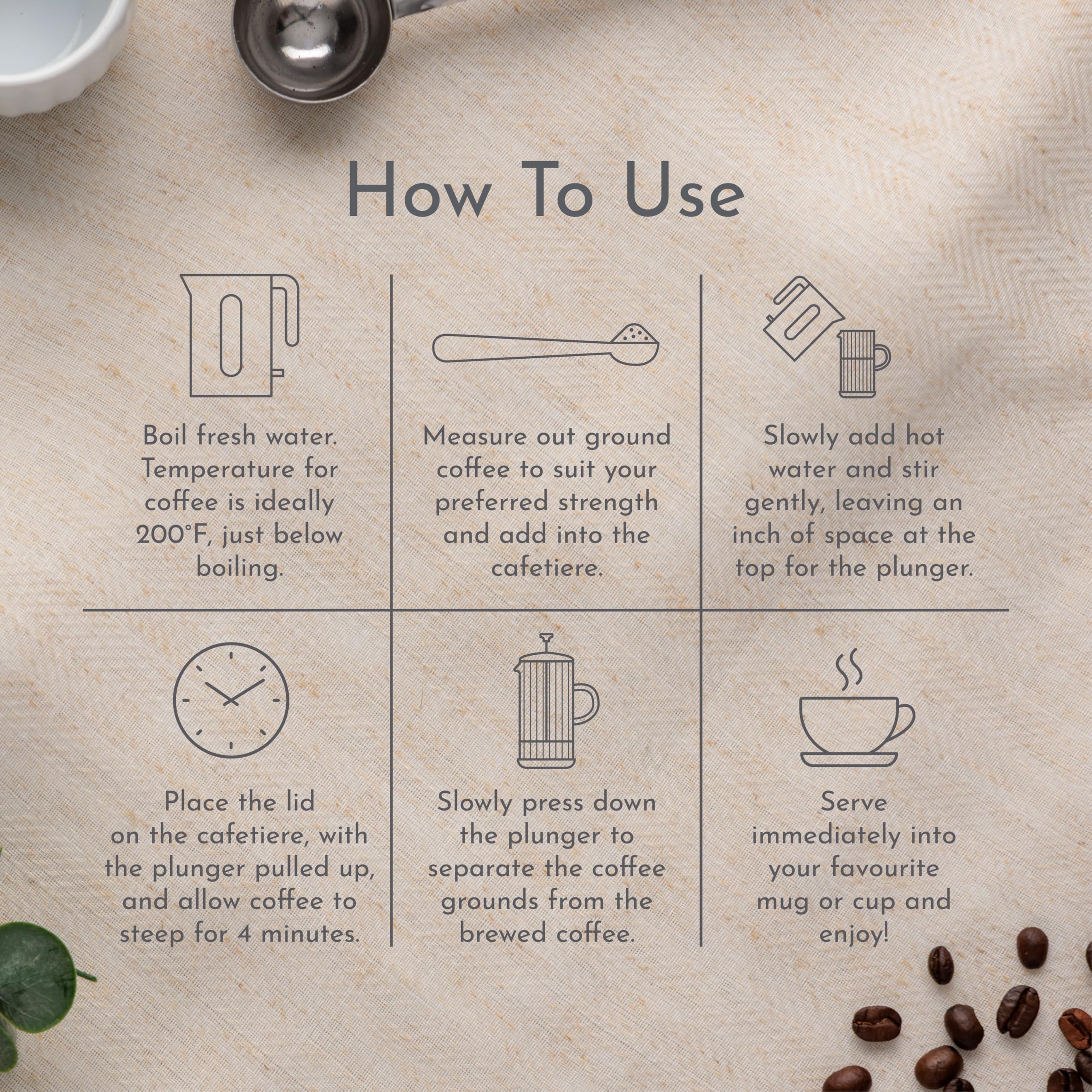 Price & Kensington Luxe French Press Bluebell Cafetiere 350 ml (do 1-1,5 małych filiżanek), ekspres do kawy z podwójną ścianką z filtrem tłokowym ze stali nierdzewnej, ceramiczna podstawka
