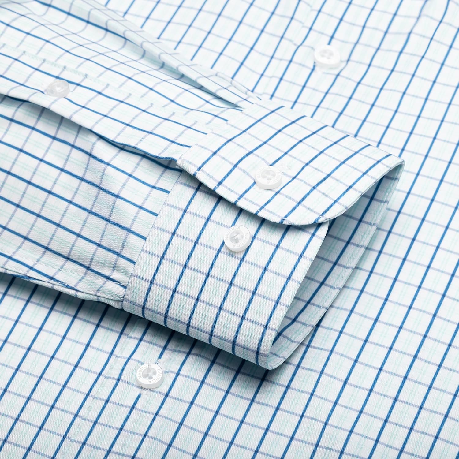 Nautica Slim Fit Long Sleeve Shirts for Men Dress Shirt Wrinkle Free 4-Way Stretch Polyester Cooling Technology - Image 4