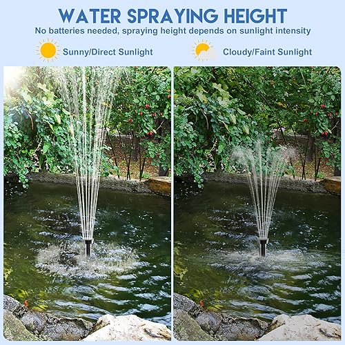 Miniatura 6 de Antfraer Solar Water Pump Fountain Outdoor, 25 Watt Solar Fountain Pump 410GPH+Adjustable Flow Kit, Solar Water Fountain with 6.6FT Tubing for