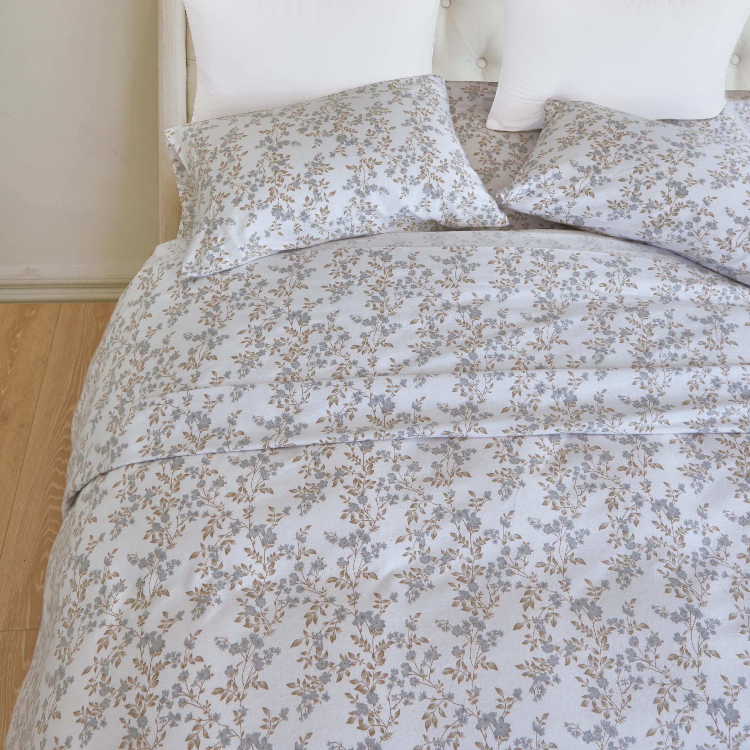 Elegant Comfort Miękkie 4-częściowy zestaw pościeli flanelowej w 100% z tureckiej bawełny – jakość premium, prześcieradło z gumką z głęboką kieszenią, ultramiękkie, przytulne ciepłe i odporne na