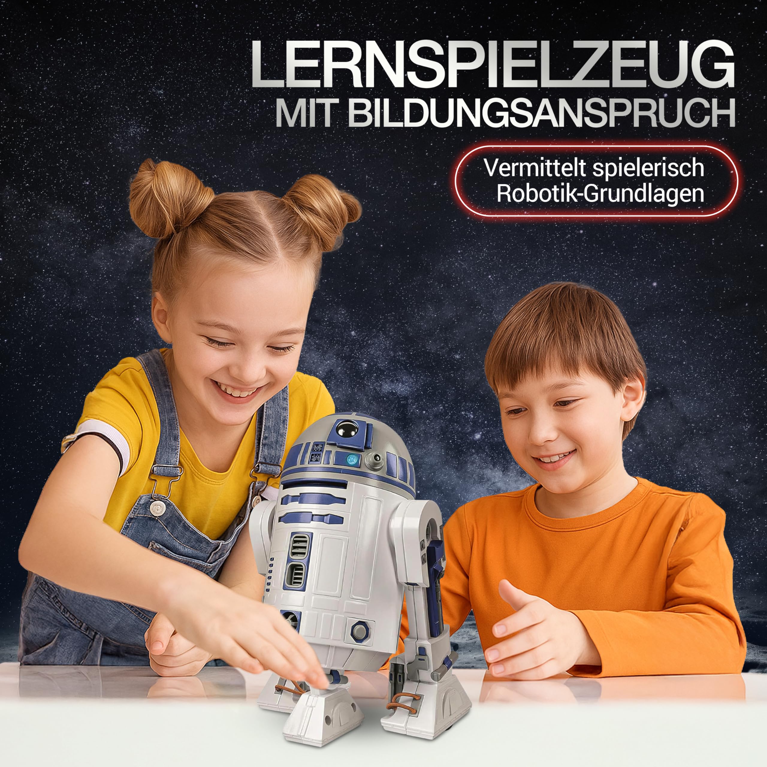 Star Wars R2-D2 Roboter - Bausatz mit über 50 Teilen für Kinder ab 8 Jahren | Inkl. App zur Programmierung - Lernspielzeug mit MINT-Ansatz - 59457 von Clementoni