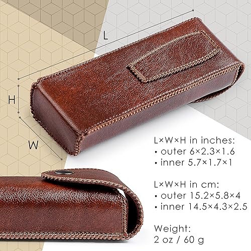 Miniatura 2 de Hard Eyeglass Case With Belt Loop, PU Leather Glasses Case, Eyeglasses Cases, Reading Glass Case, Spectacles Box For Eyeglass, Classic Style Brown