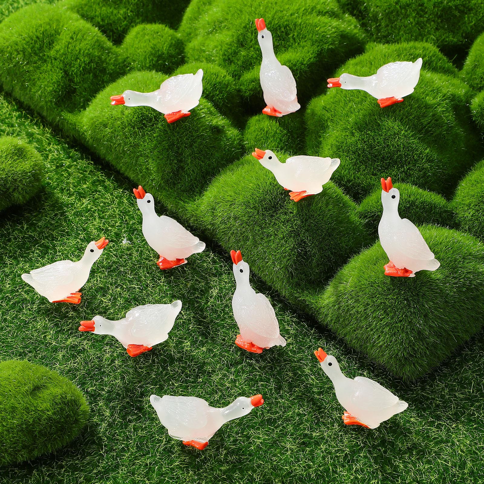 30 Stück Mini Gänse Aus Harz – 3 Farben, Ca. 2,5 Cm – Deko Für Garten, Terrarium & Puppenhaus