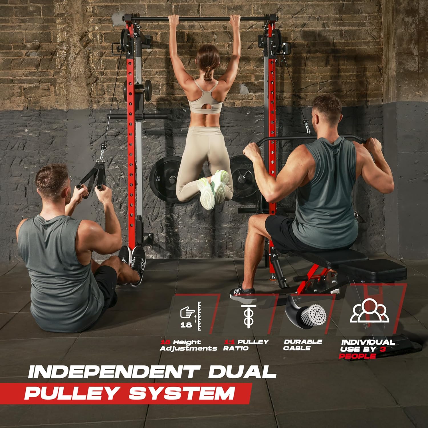 Generic Generic Foldable Power Rack – Wall Mounted with LAT Pull Down & Cable Crossover - Image 5