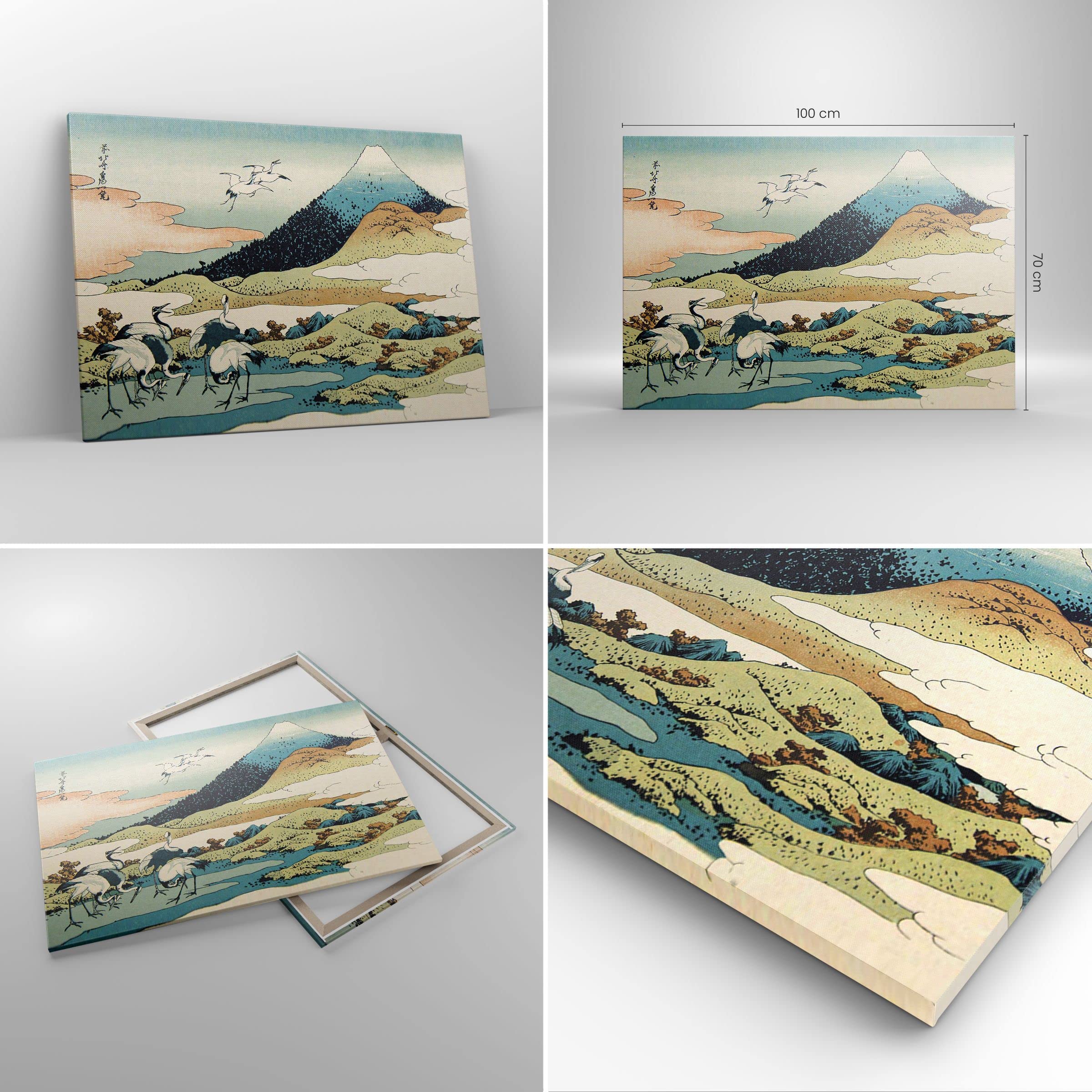 Lienzos decorativos 100x70cm Cuadro Sobre Lienzo Moderno Japón Grullas Imagen Grande Dormitorio Cocina Cuadros Pared Imágenes Cuadros Decoracion Salon Wall Art Prints Decor Canvas AA100x70-4541