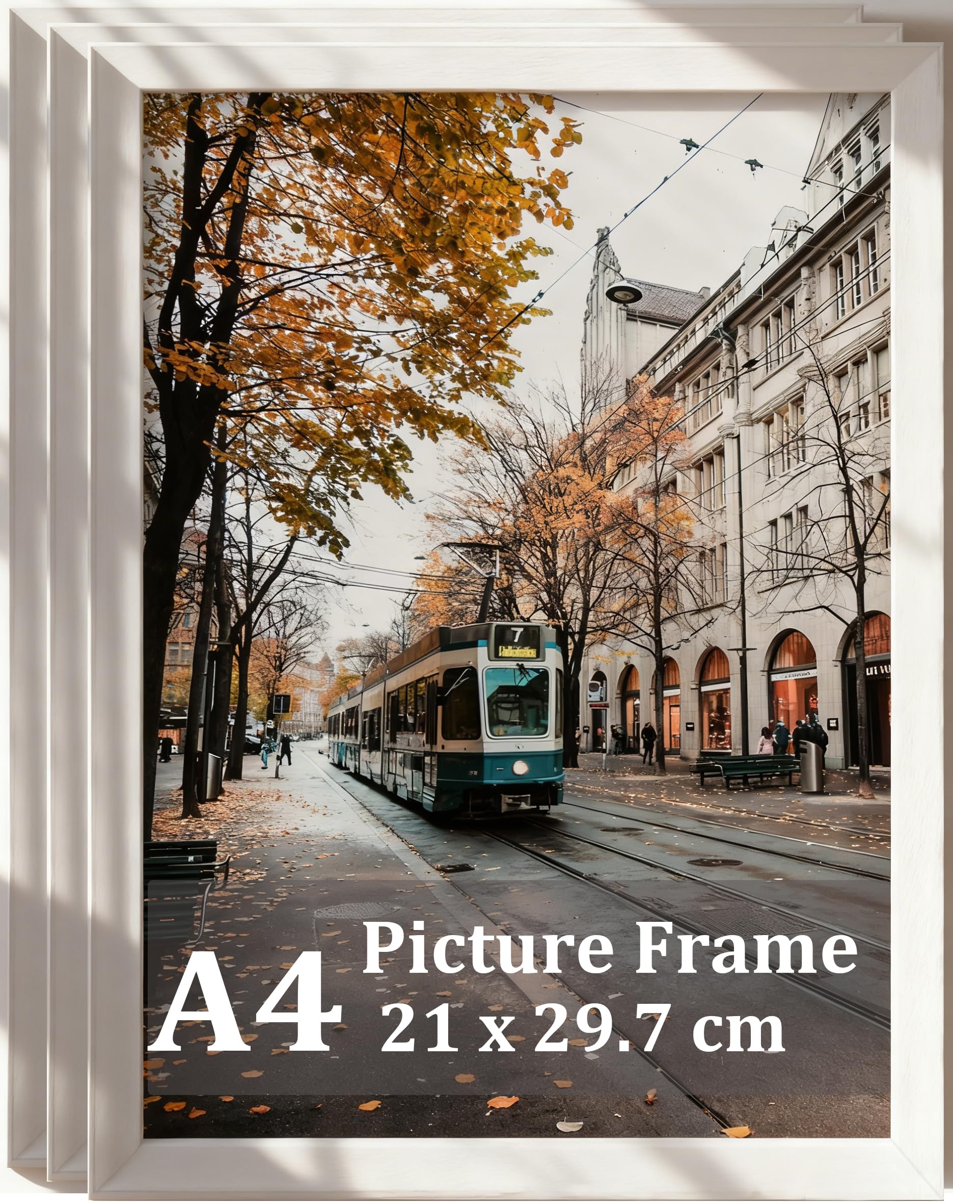 A4 Picture Frame, Wooden Photo Frame, Versatile Black Frame with Safe Perspex Front & Wall Hanging Hooks - For Display, Landscape or Portrait Orientation, Wall-Mount & Desk Stand — view 10