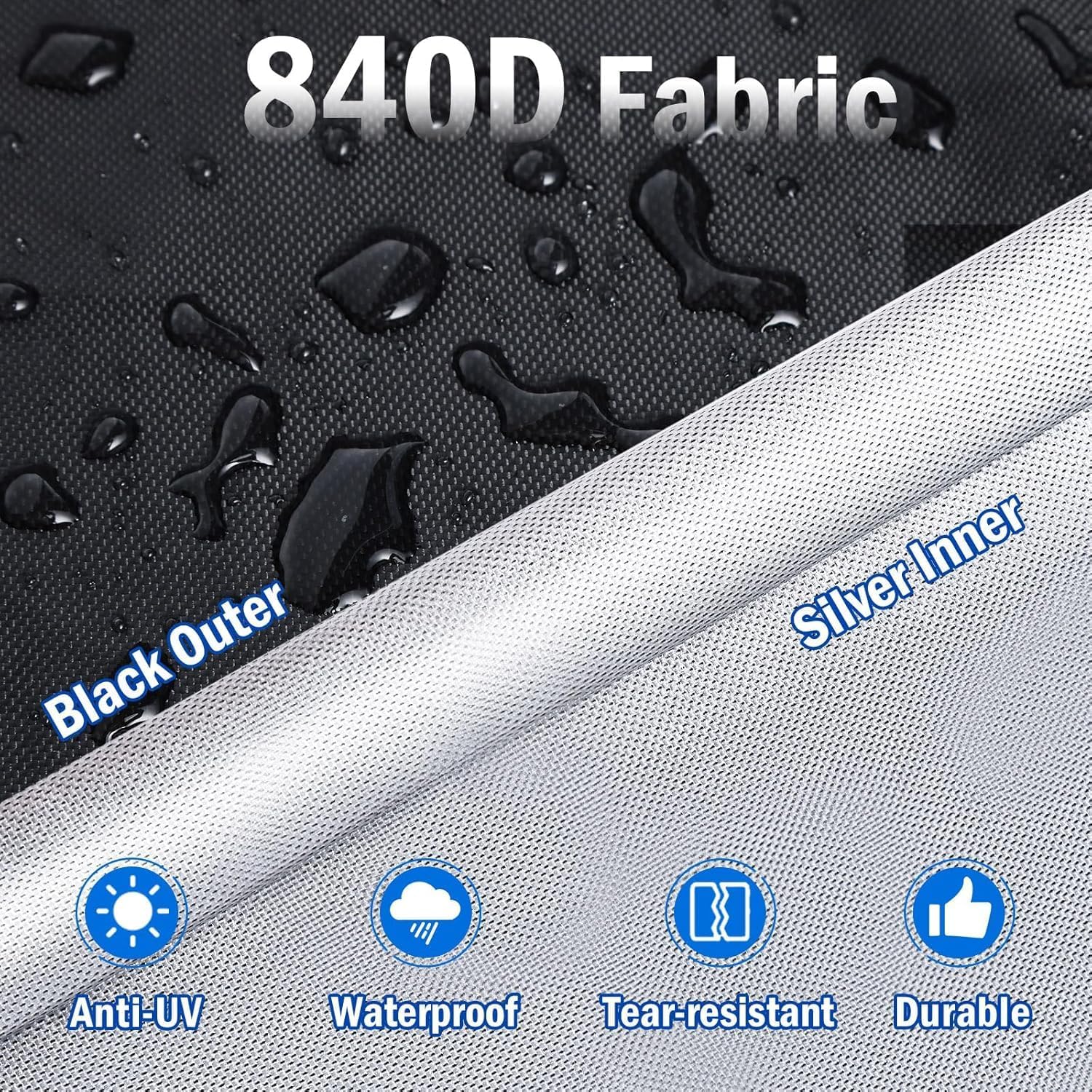 840D Waterproof Bike Cover for Transport 2 Bike, Heavy Duty Travel Bike Covers for Bikes on Rear Bike Rack, Outdoor Full Bicycle Rack Cover for 2 Bikes on Car Hitch Storage