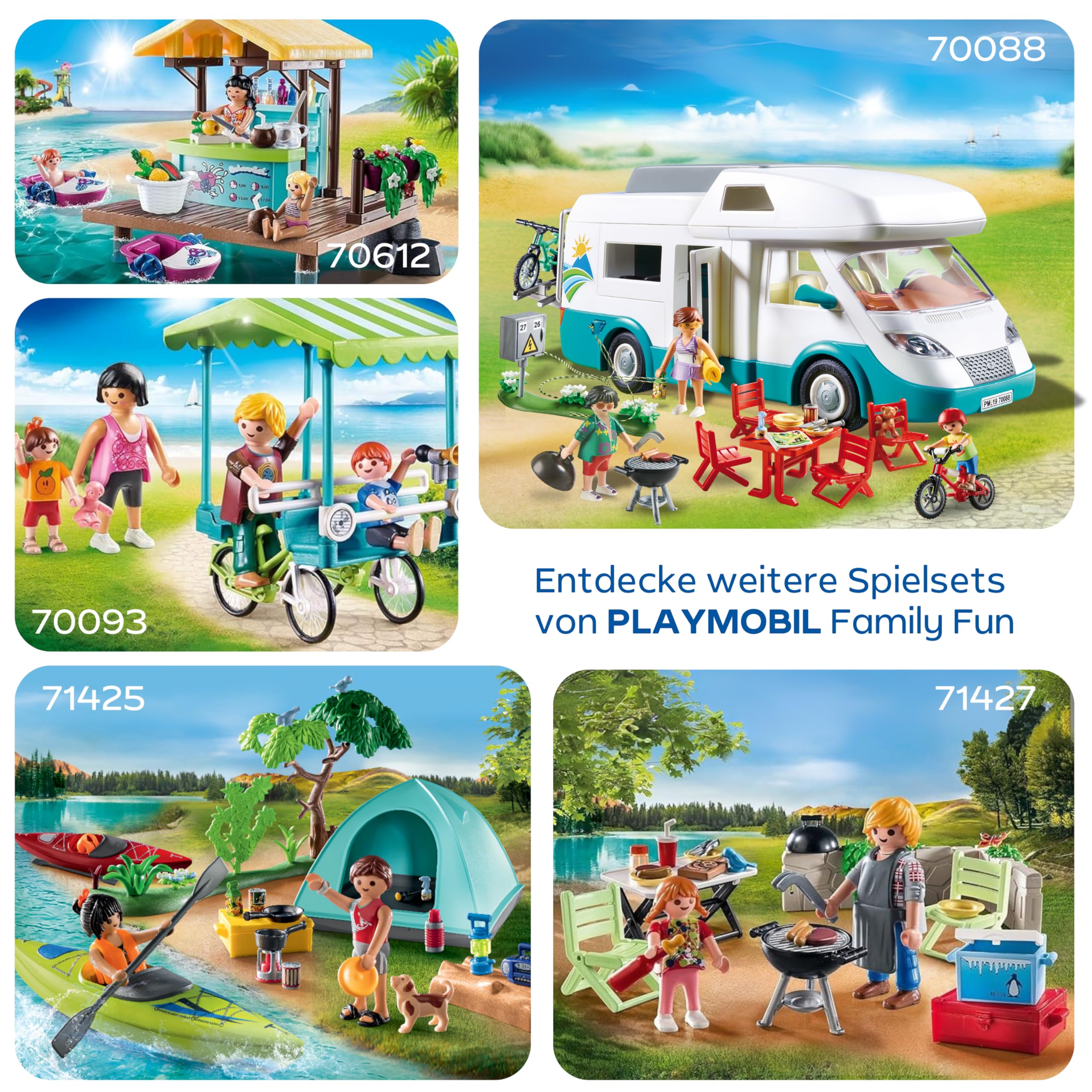 PLAYMOBIL Familien-Wohnmobil mit abnehmbaren Dach Spielzeug ab 4 Jahren 70088