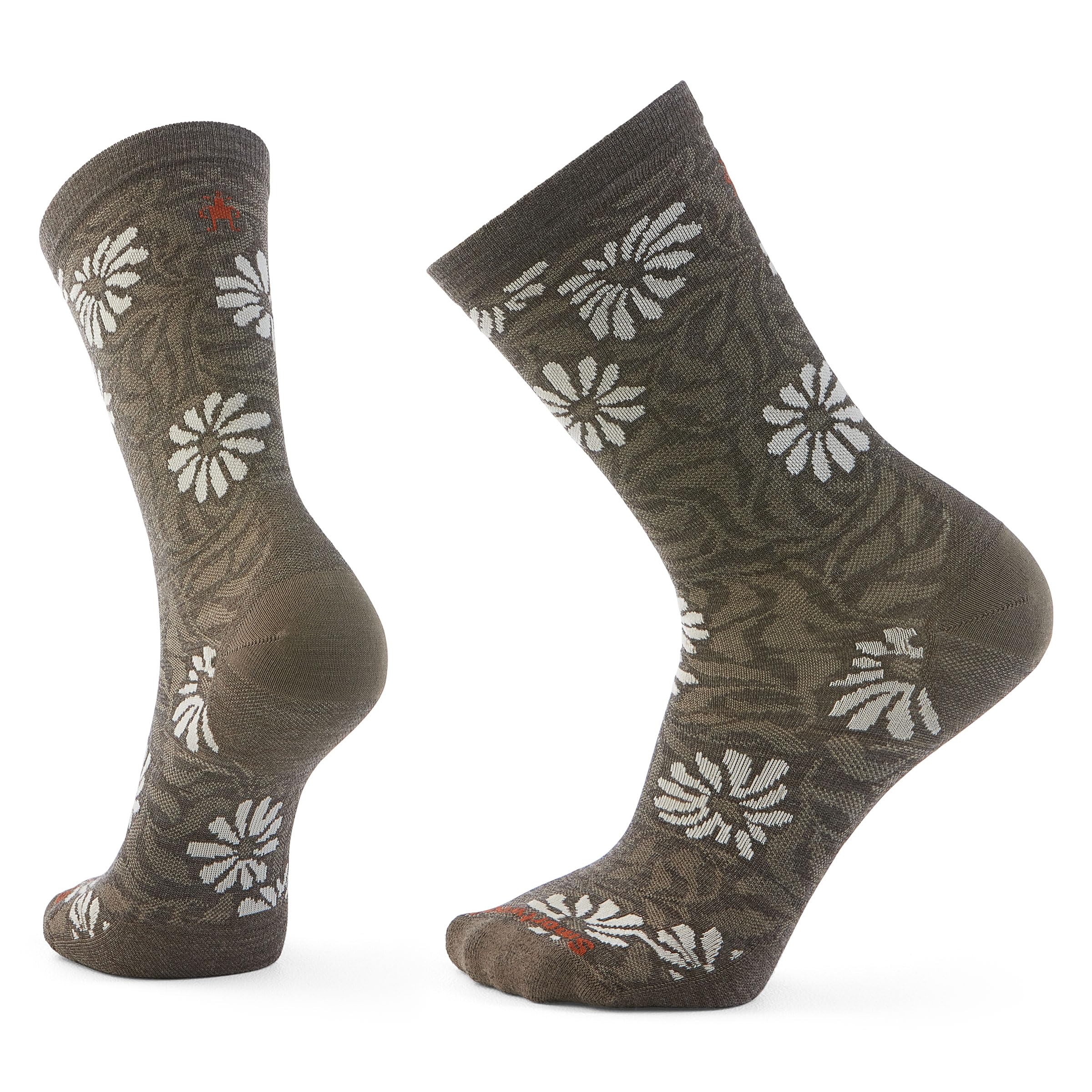 Smartwool Women's Taupe Everyday Floral Crew Socks, M