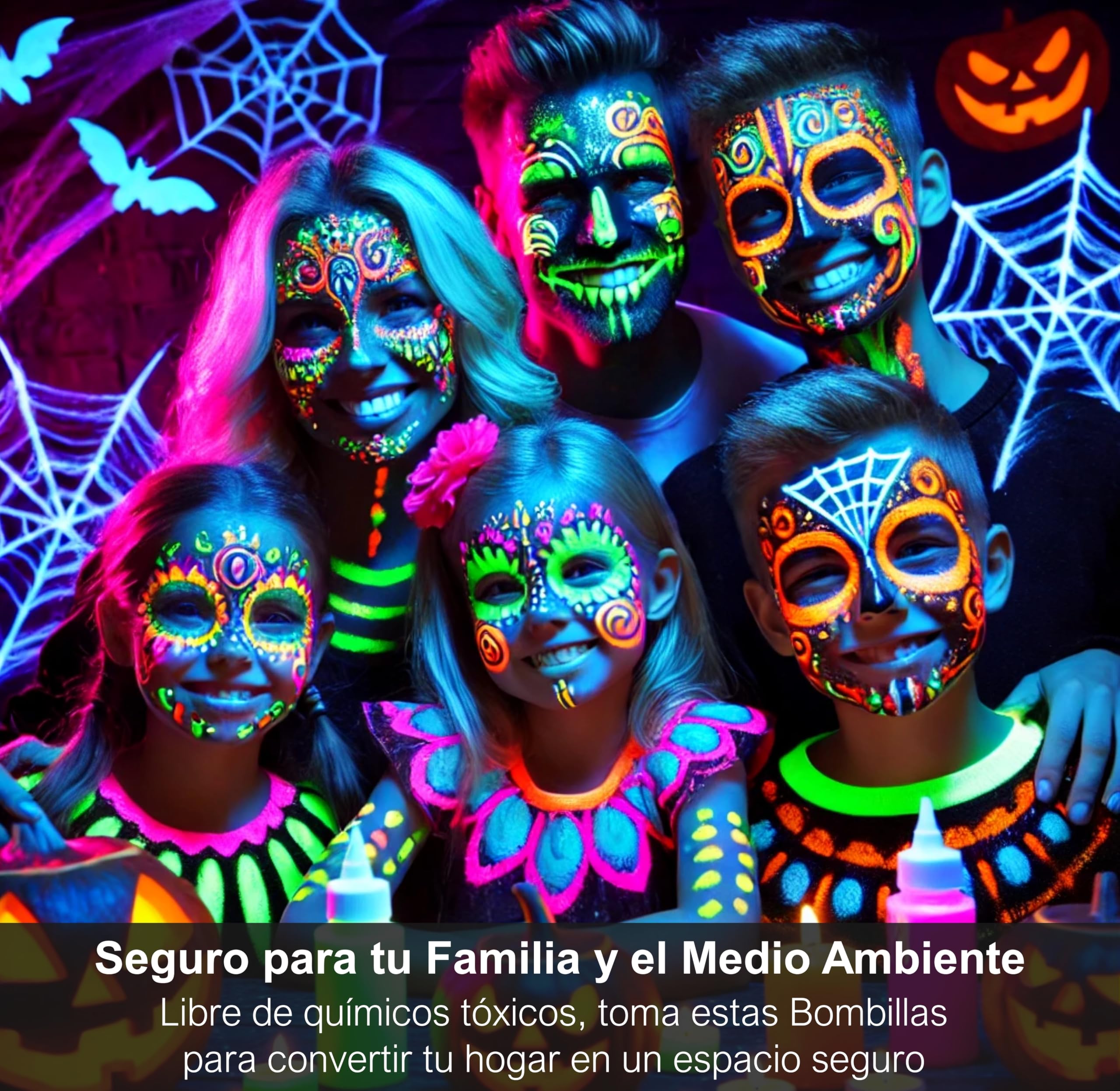 CLAR - Bombilla UV, Iluminación Halloween, Discoteca, Luz Negra Ultravioleta (Pack 5)