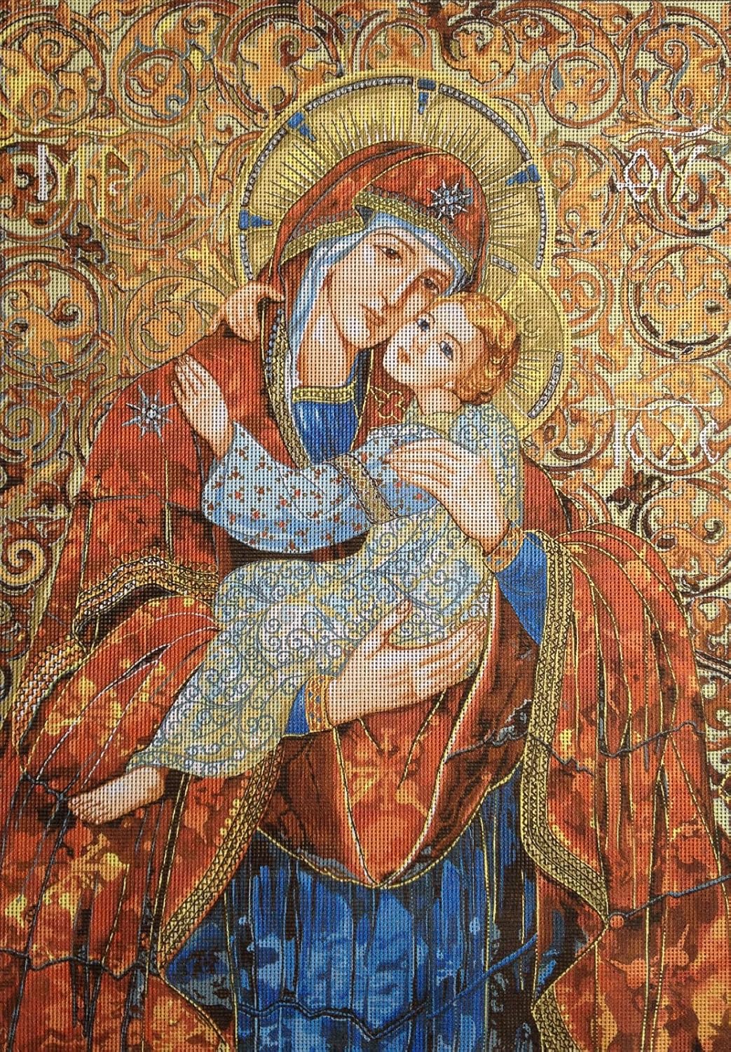 Hudemas Needlepoint Kit Mary with child 19.7"x13.8" 50x35cm printed