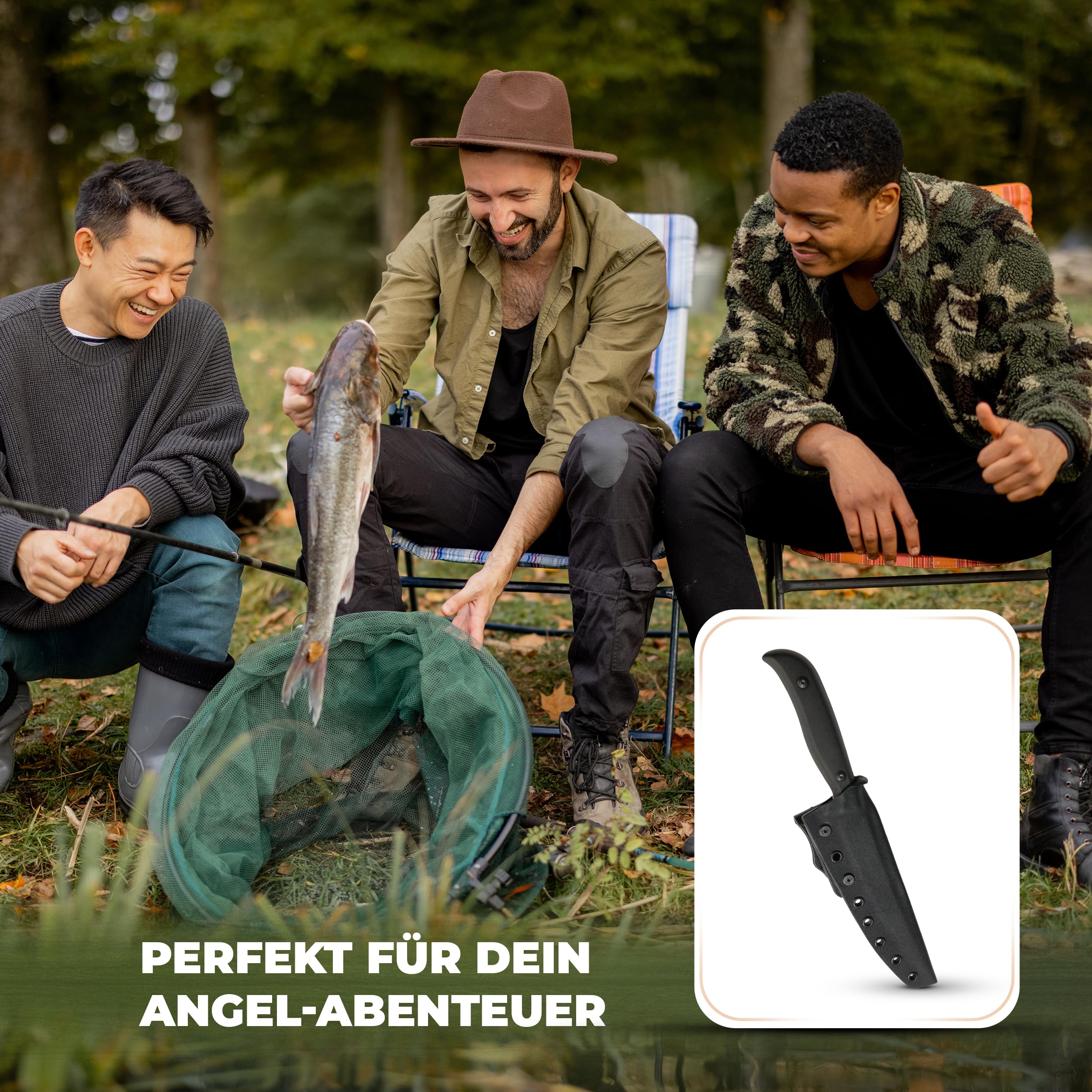 Messerfieber® Filetiermesser 16 cm [Mit Edelstahlklinge & T10-Griff] – inkl. Kydex-Scheide – Filetiermesser für Fisch & Fleisch – Ausbeinmesser für Küche, BBQ & Outdoor (Handgefertigt & Rostfrei)