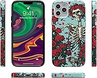 Vista 4 de Casely Funda para iPhone 11 Pro Forever Grateful Funda floral de esqueleto muerto agradecido