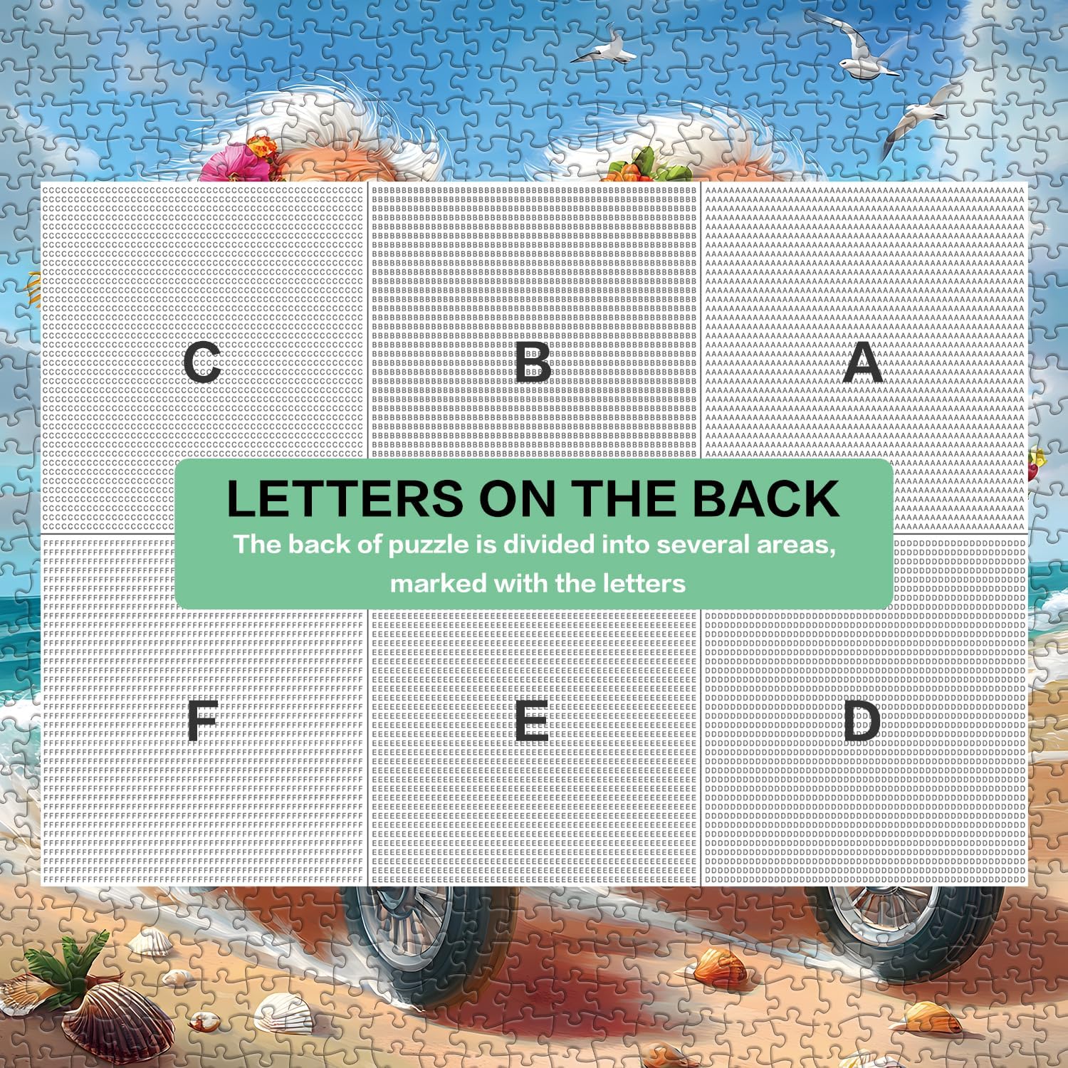 Jigsaw Puzzles 1024 Pieces for Adults - Funny Beach Ride, Grandma Motorcycle Theme as Home Decor, Gift for Adult Puzzle Lovers Z0808