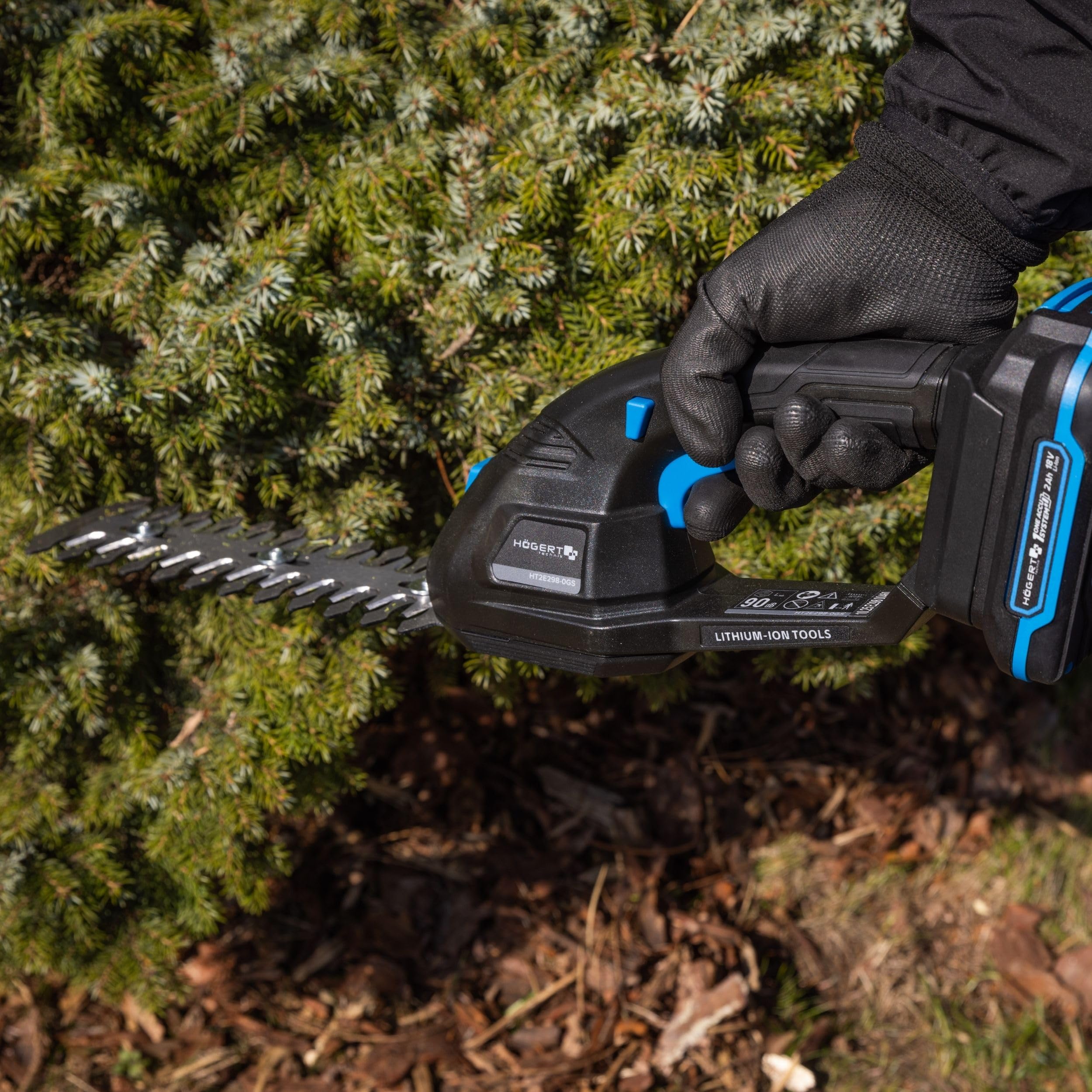 HÖGERT TECHNIK Cisaille à Gazon et Taille-buisson sans Fil 18V, cisaille de Jardin pour Bordures de pelouse, Taille de Forme, Entretien des buissons et des Haies, sans Batterie