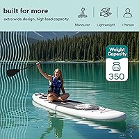 Vista 4 de SereneLife Inflatable Stand Up Paddle Board - Wide Stable Design, Non-Slip Deck for Adults & Youth with Premium Paddle Board Accessories: Carry Bag
