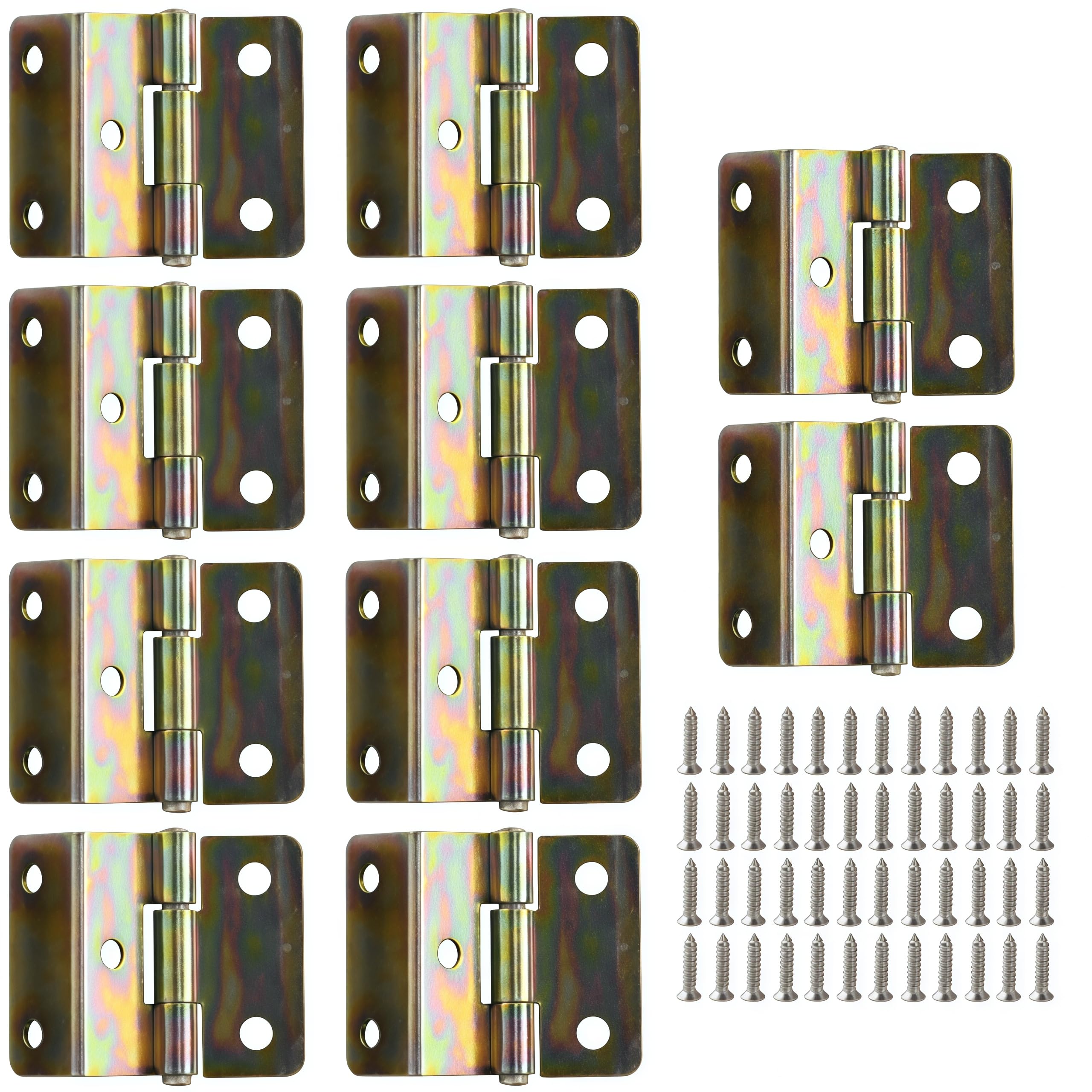 Vbnexyr Five Colors Folding Hinge 10 Pack Of 1 Inch Iron Tri Fold Hinges 5 Hole Right Angle Suitable For 9Mm Sheet Metal Hardware