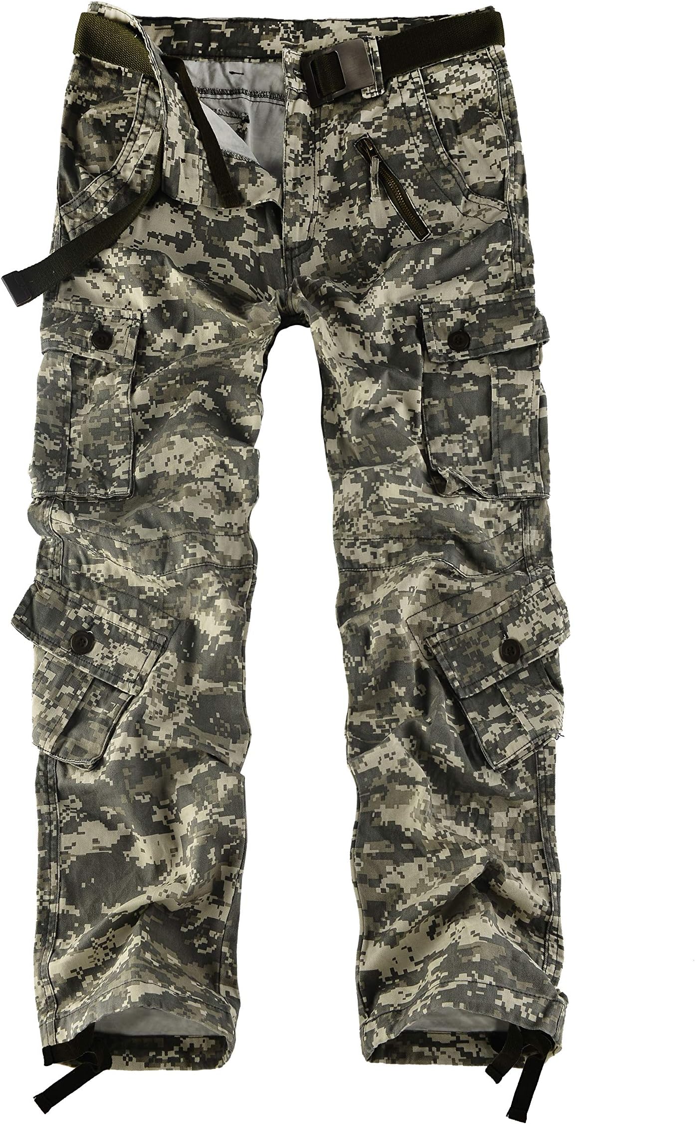 Leward Men's Wild Cotton Casual Military Army Cargo Camo Combat Work Cargo Hiking Pants with 8 Pocket