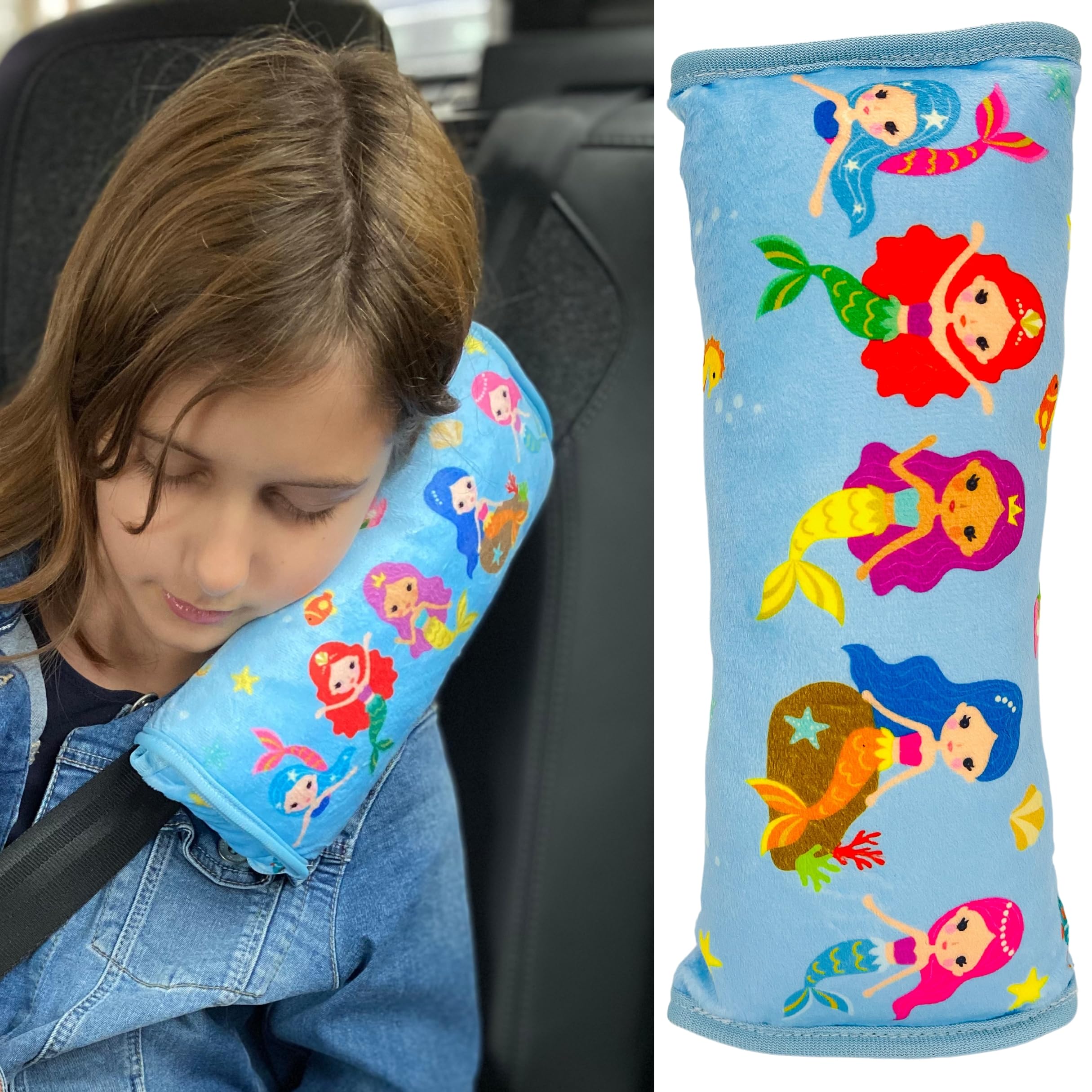 HECKBO Almohadilla para coche con dibujos de monstruos para niños - lavable a máquina suave, tacto de peluche, almohadilla cinturón de seguridad — view 22