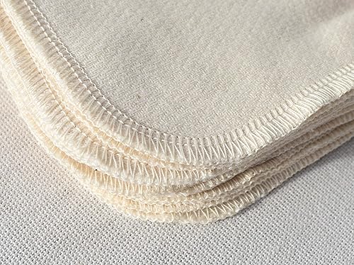 Miniatura 4 de Gina's Soft Cloth Shop 1 Ply Organic Washable Baby Wipes Larger size 9 x 9 Inches 10 Pack Sewn with Matching Cotton Thread - Proudly Made in the USA!