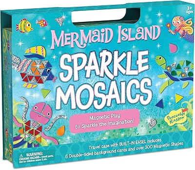 Peaceable Kingdom Mermaid Island Sparkle Mosaics, Magnet Design Mosaic