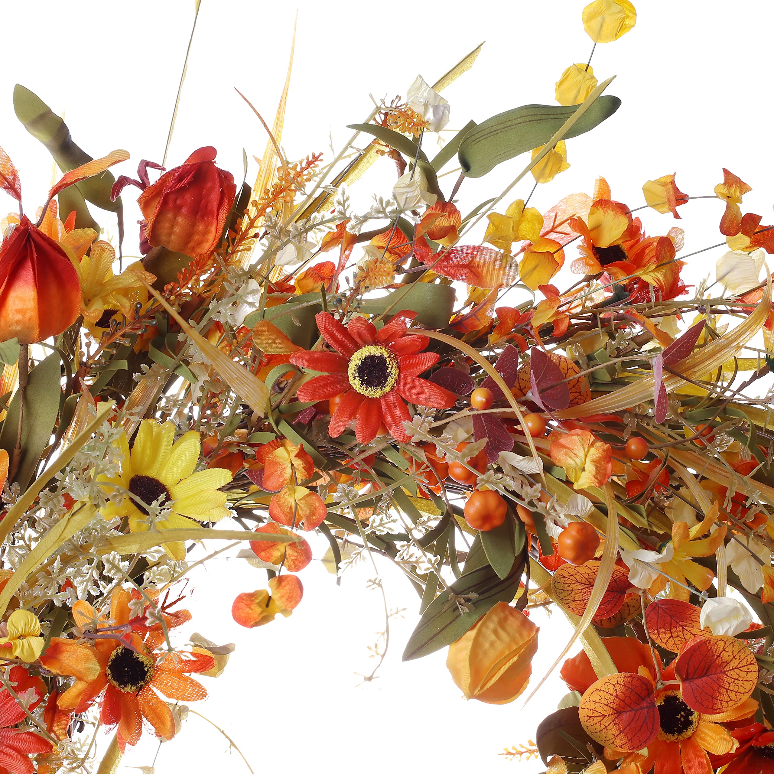 Couronne D’Automne Artificielle 50 Cm – Décoration Porte Ou Mur Pour Thanksgiving, Saisonnière