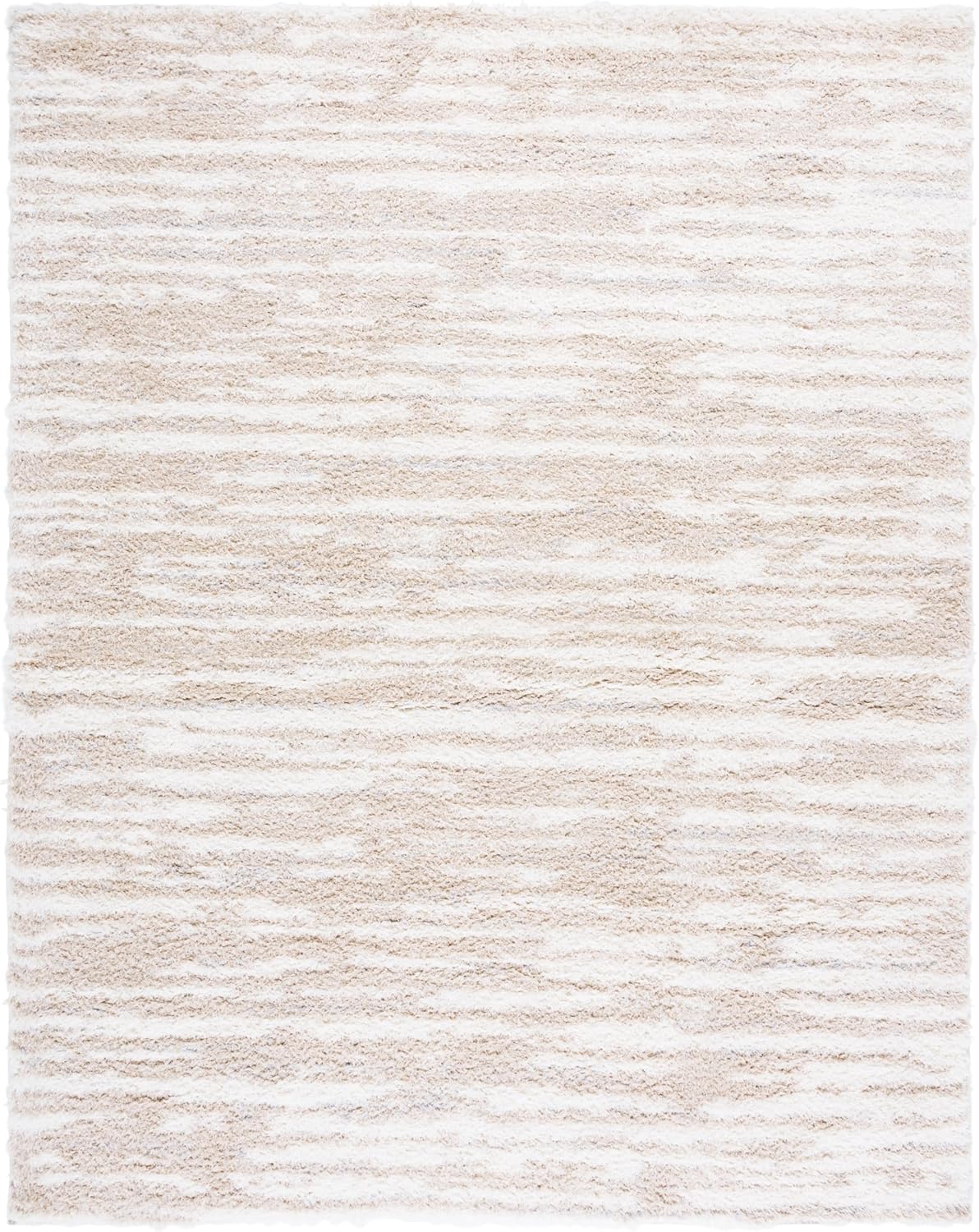 SAFAVIEH Lindsay Shag Collection Area Rug - 9' x 12', Beige & Ivory, Modern Design, 2-inch Thick, Ideal for The Living Room, Dining, Bedroom (LNS554B)