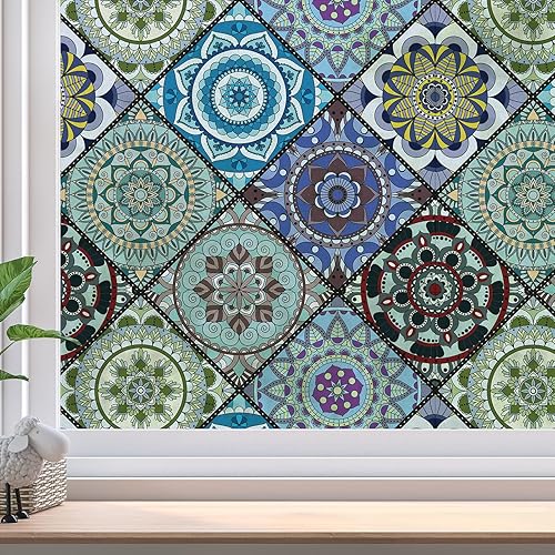 DKTIE Película de privacidad para ventana con herramientas de instalación, vidrio esmerilado, adhesivos estáticos, no adhesivos, película Art Deco,