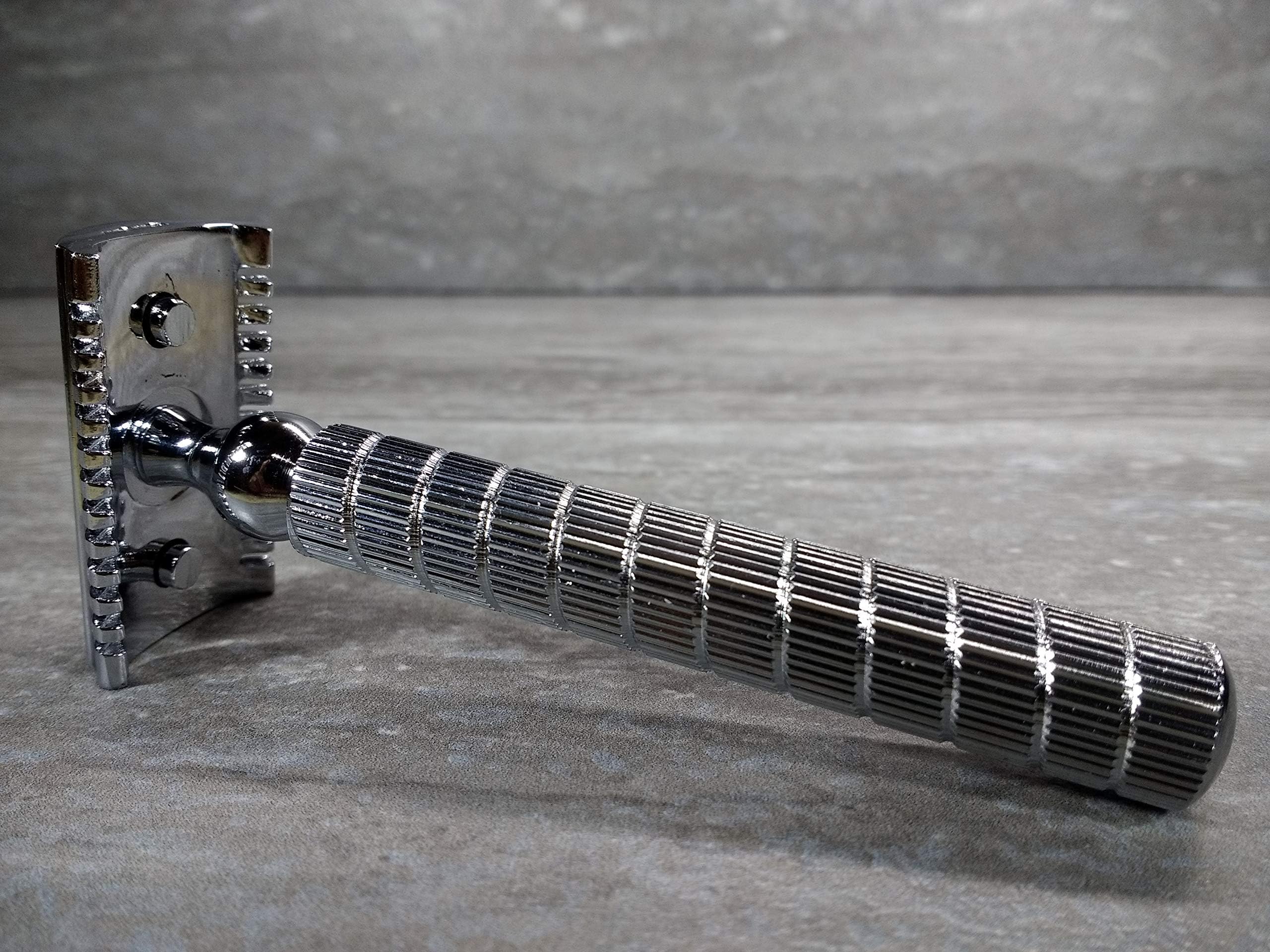 DE Open Comb Safety Razor Chrome Shaving Razor Double Edge