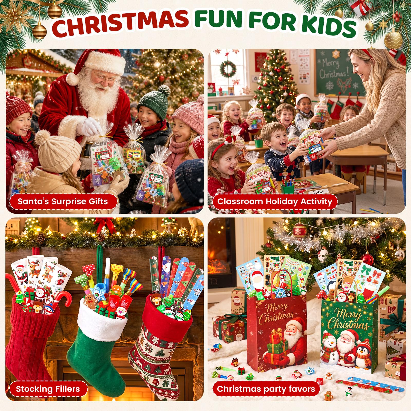 LovesTown 340PCS Christmas Party Favor Set for 12 Guests