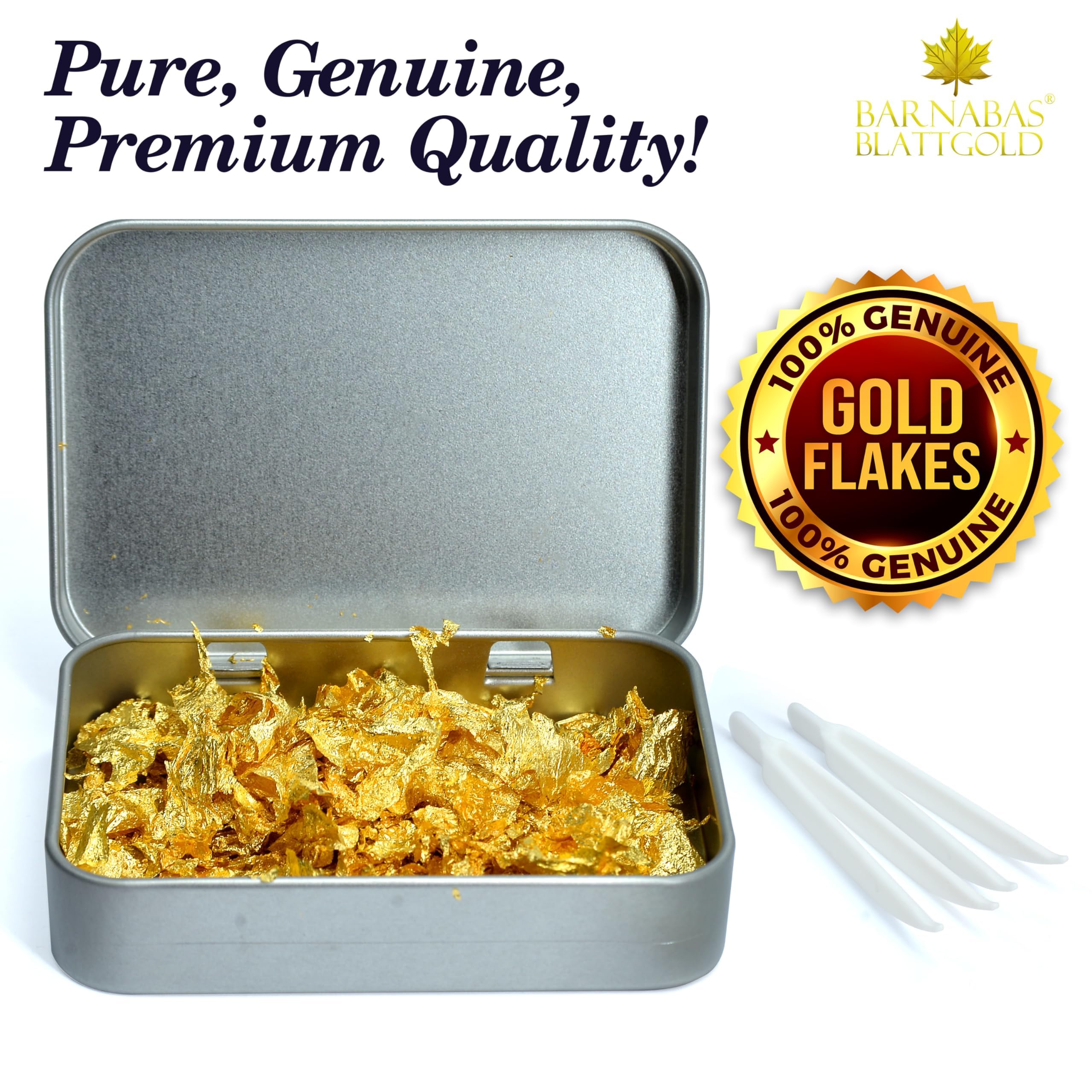Comestible 23.75 K auténtica dorado hojas (Flake) (150MG/tarro)