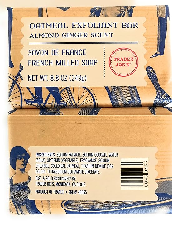 Trader Joe's Ginger Almond Oatmeal Exfoliant Soap (Pack of