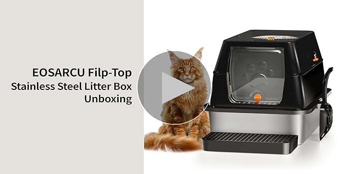 Amazon.com: Eosarcu Stainless Steel Cat Litter Box with Lid