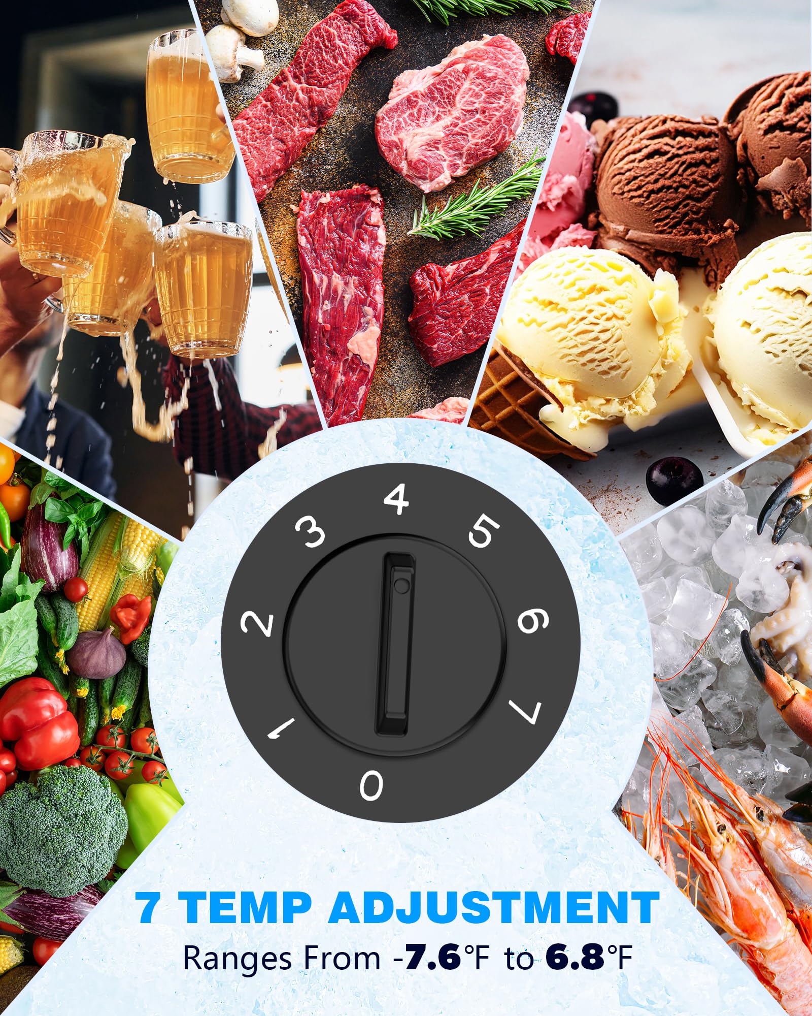 Joy Pebble 1.8 Cu.Ft Chest Freezer with Removable Basket and Bottom Defrost Water Drain Freestanding Top Open Door, Deep Freezer, Mini Freezer with Adjustable 7 Thermostat for Home/Apartment, Black on Fridge.com