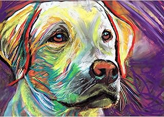 Labrador Retriever Art Print Abstract Decor, Gift for Her Him, Modern Art Yellow Lab Dog Owner Picture Choice of size 8x10, A4 A3 11x14 12x16 Hand Signed by Oscar Jetson (a4)