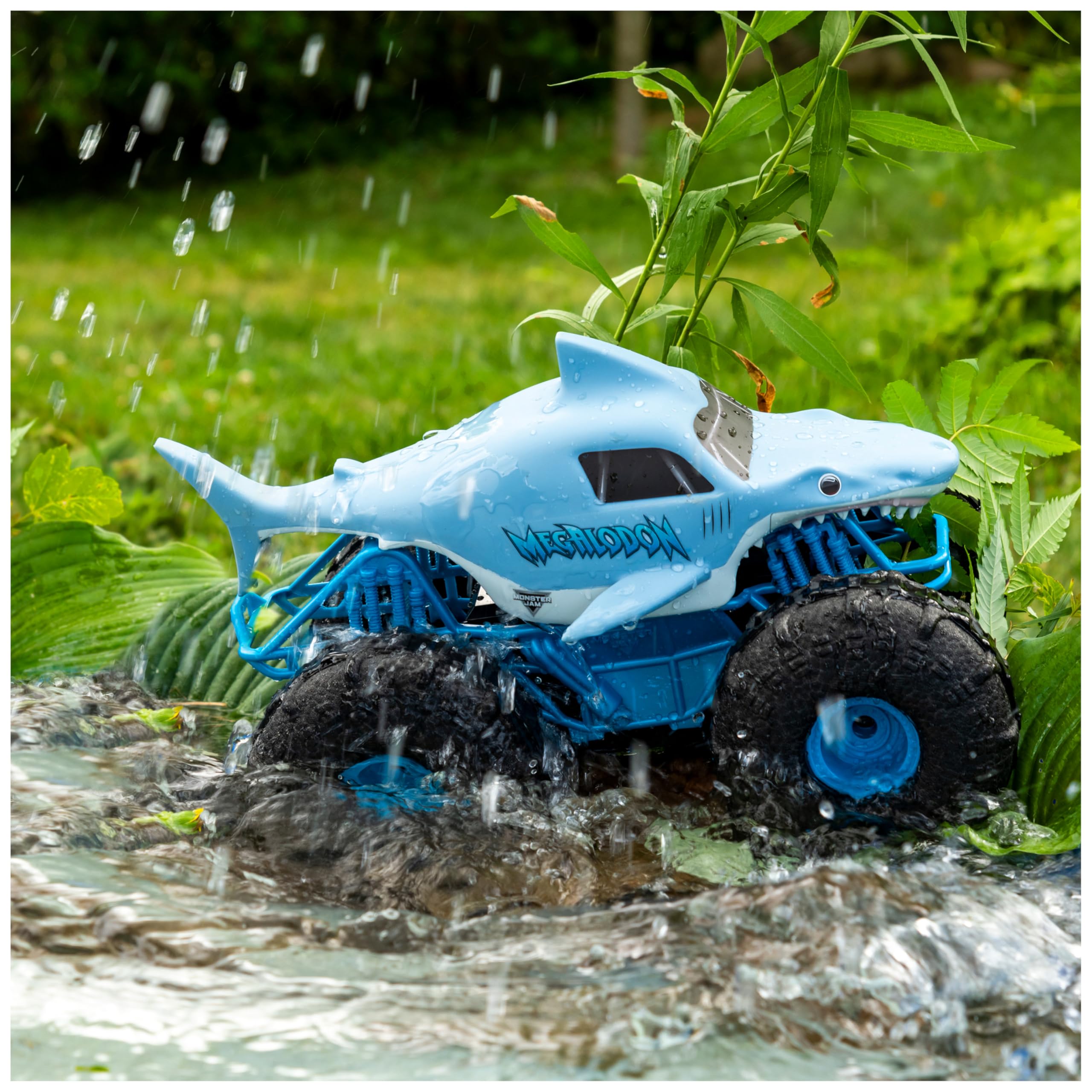 Monster Jam - Véhicule RC Megalodon Storm - Voiture Radiocommandée Monster Truck - Echelle 1:15 - Jeu Jouet - Voiture Enfant - Jouet Enfant 4 Ans et +