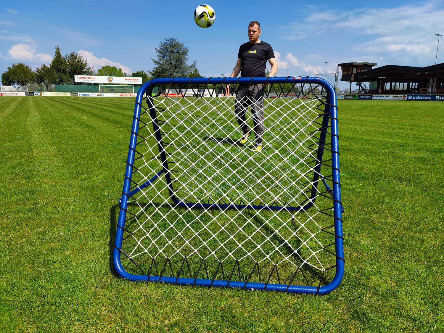 Reboteador/Red de Rebote Profesional 100 X 100 cm Doble Cara para Entrenamiento Multi Deportivo