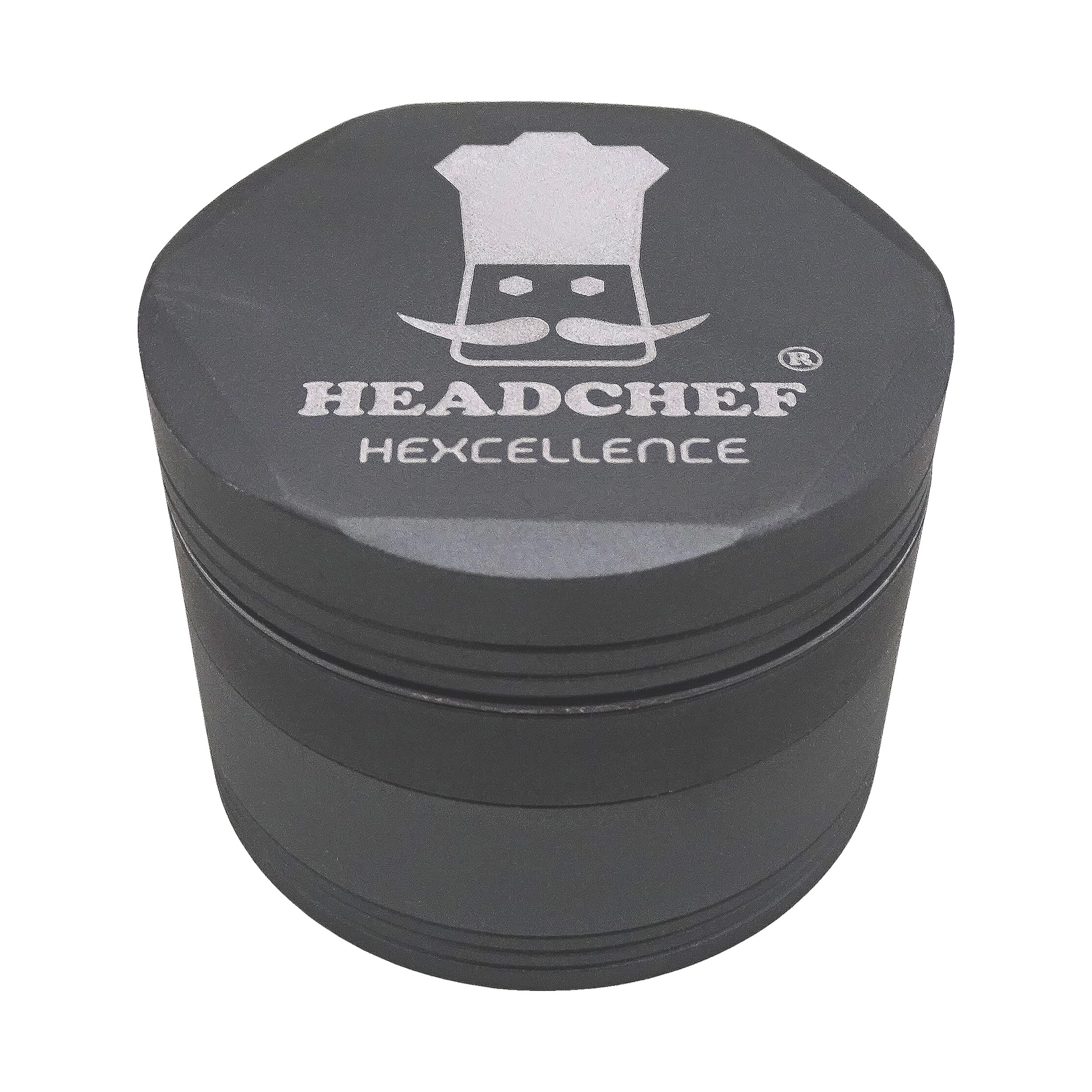 Hexcellence Silk Touch Metal Herb Grinder with Sifter - 4 Piece, 55mm (Grey) - Image 3
