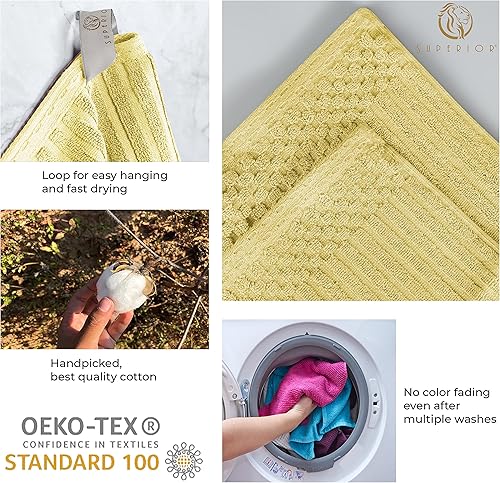 Miniatura 5 de Superior Juego de toallas de algodón, incluye 2 toallas de baño y 4 toallas de mano, toallas de uso diario para el hogar, baño, baño de invitados,
