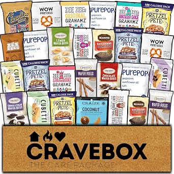صندوق الوجبات الخفيفة CRAVEBOX Gourmet - حزمة متنوعة لعيد الأب، سلة هدايا، سلة رعاية، طفل بالغ، فتاة، نساء، رجال، عيد ميلاد، كلية، مدرسة مكتب الطلاب