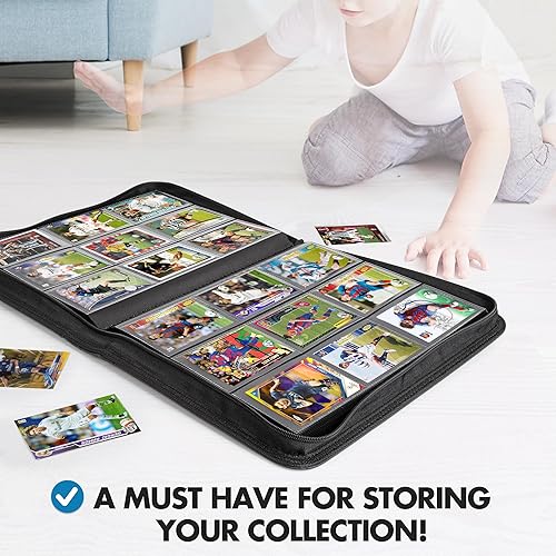 Miniatura 5 de FunGuys Carpeta para Tarjetas Comerciales de 9 Bolsillos, Carpeta de 504 Caras para Tarjetas Deportivas, Carpeta de Colección de Tarjetas para